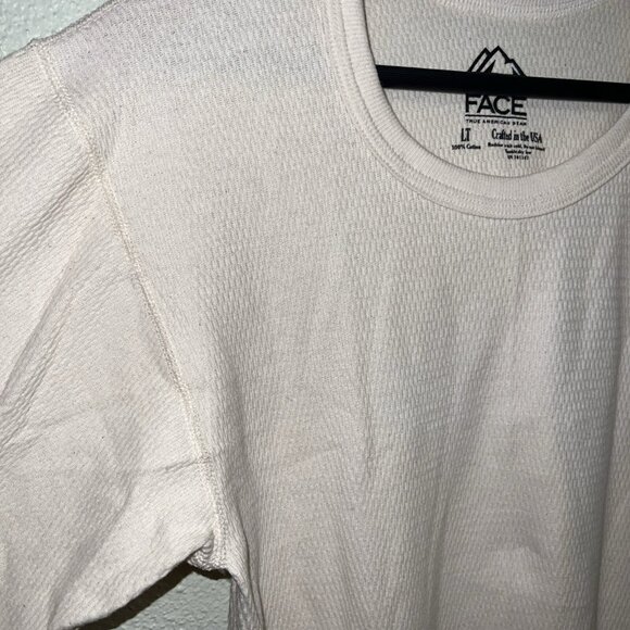 NEW Rock Face Shirt /Thermal Mens Beige Cotton Long Sleeve Breathable Made USA - Picture 2 of 8